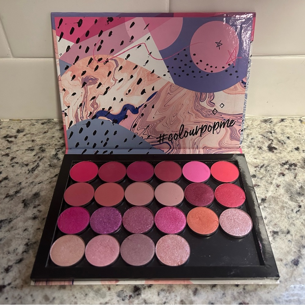COLOURPOP 22 Pan PINK Custom Eyeshadow Palette Shimmer & Matte Lot WOW!!